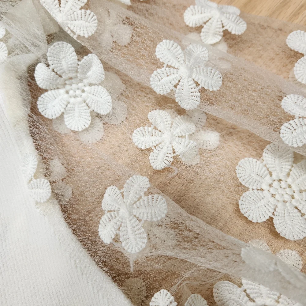 Anthropologie Dolan White Top with Sheer Floral Sleeves - Picture 5 of 8